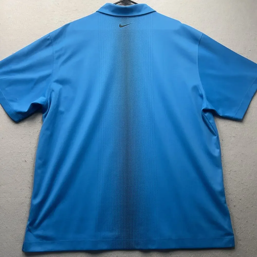 Nike Golf 1/4 Zip Polo Shirt Dri-Fit Mens Small Blue White‎ Performance Golf